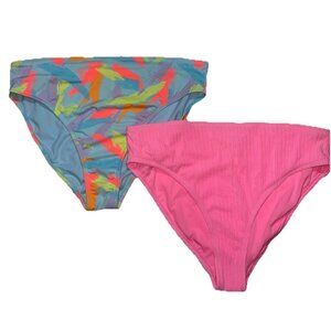 Lot of 2 Wild Fable womans swimwear bikini bottoms ONLY! Plus size 2X Pink Multi